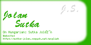 jolan sutka business card